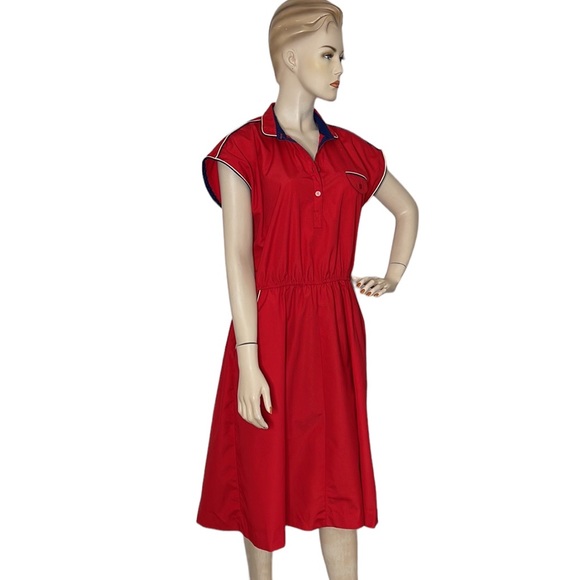 Vintage 70s Nautical Style Day Dress - Picture 11 of 16